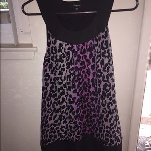 Express pink purple cheetah leopard print dress XS NWOT